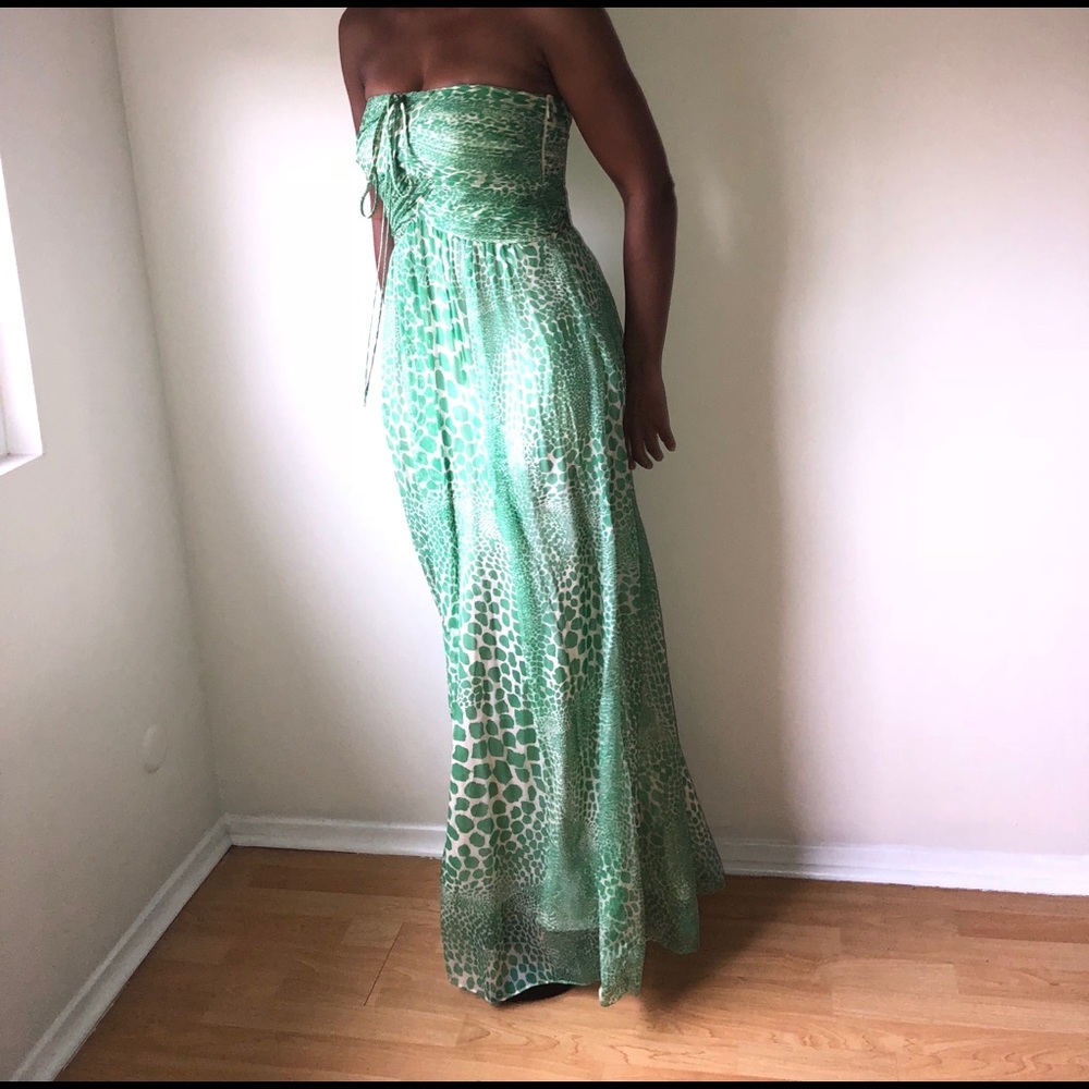Wild Side Leopard Print Strapless Gown Dress